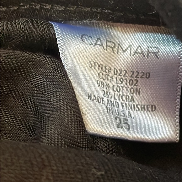 CARMAR | WOMEN BLACK DISTRESSED STRAIGHT SKINNY LEG DENIM JEANS, SIZE 25 - Picture 7 of 7